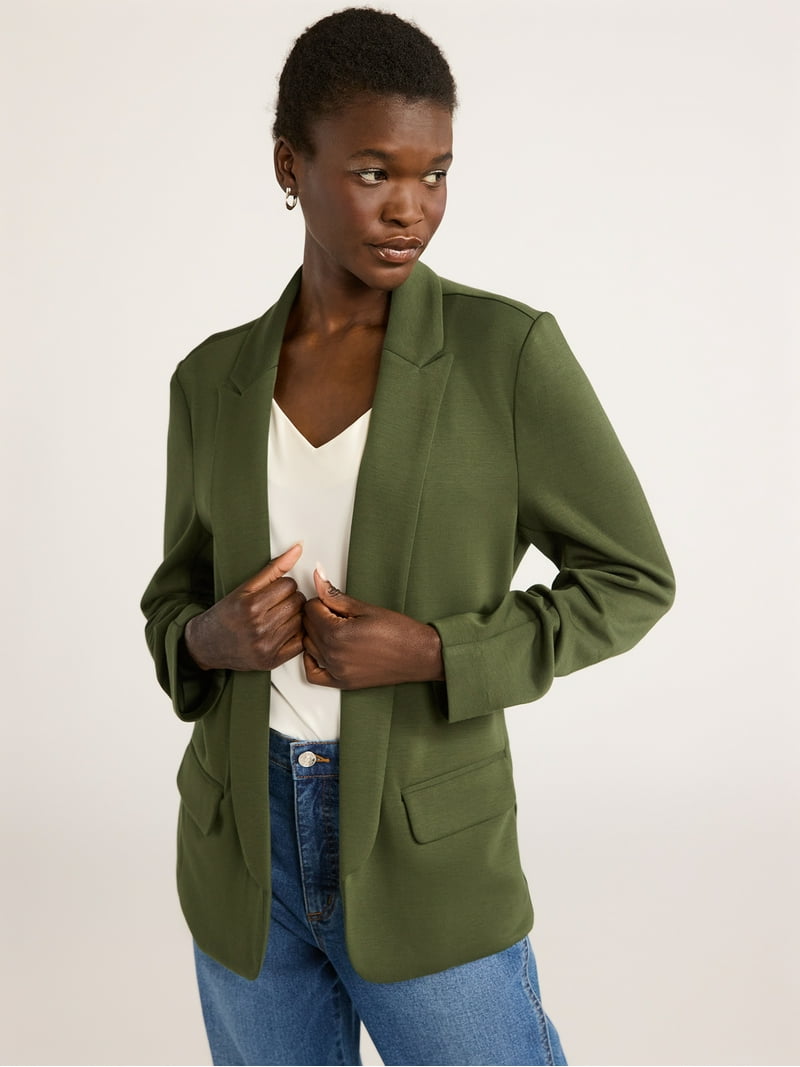Scoop Women's and Women's Plus Relaxed Ultimate ScubaKnit Blazer