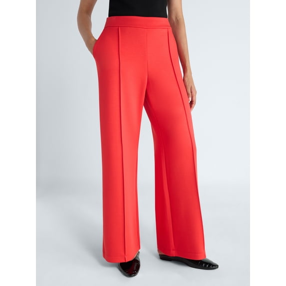 Scoop Women’s and Women’s Plus Scubaknit Seamed Sweatpants, Regular and Short Lengths, Sizes XS-4X