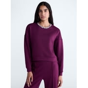Scoop Women's and Women's Plus Scubaknit Embellished Neck Sweatshirt, Sizes XS-4X