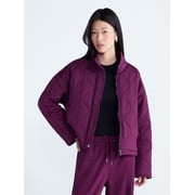 Scoop Womens and Womens Plus Scubaknit Quilted Jacket, Sizes XS-4X