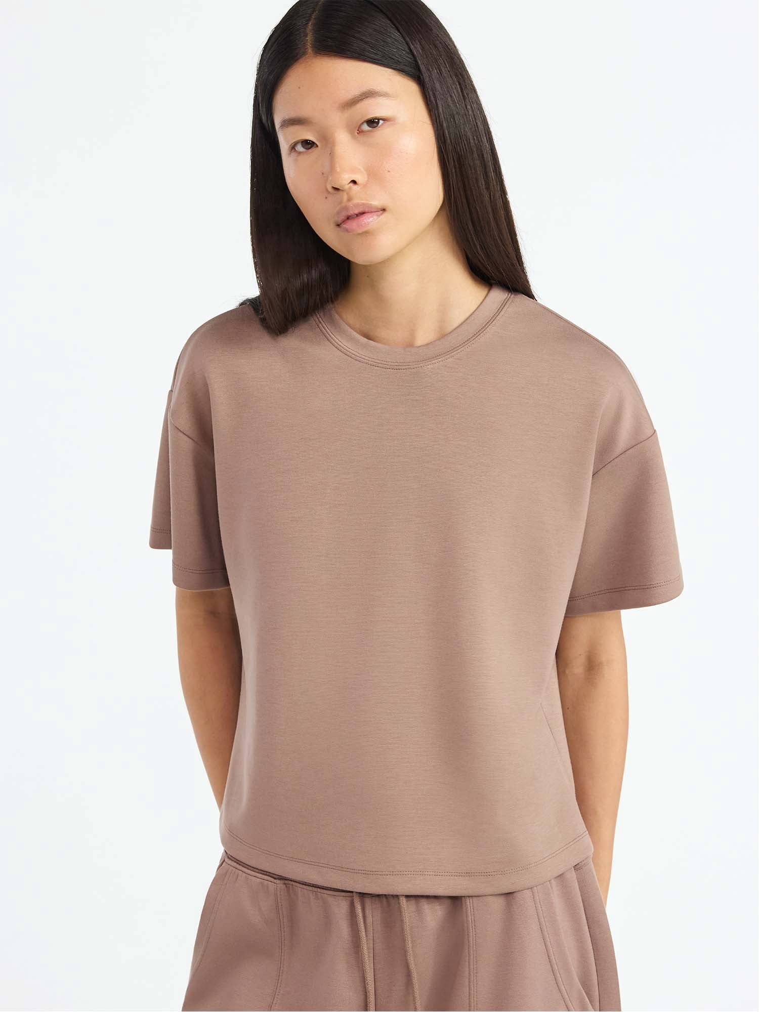 Scoop Women's and Women's Plus Scubaknit Tee with Short Sleeves, Sizes XS-4X