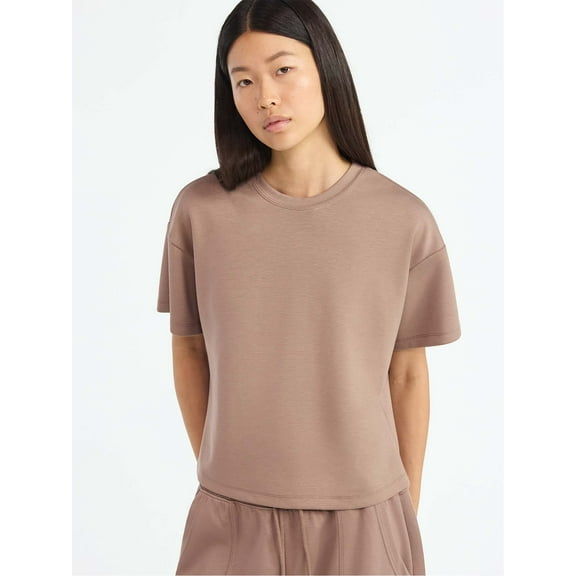 Scoop Women's and Women's Plus New Scubaknit Tee with Short Sleeves, Sizes XS-4X