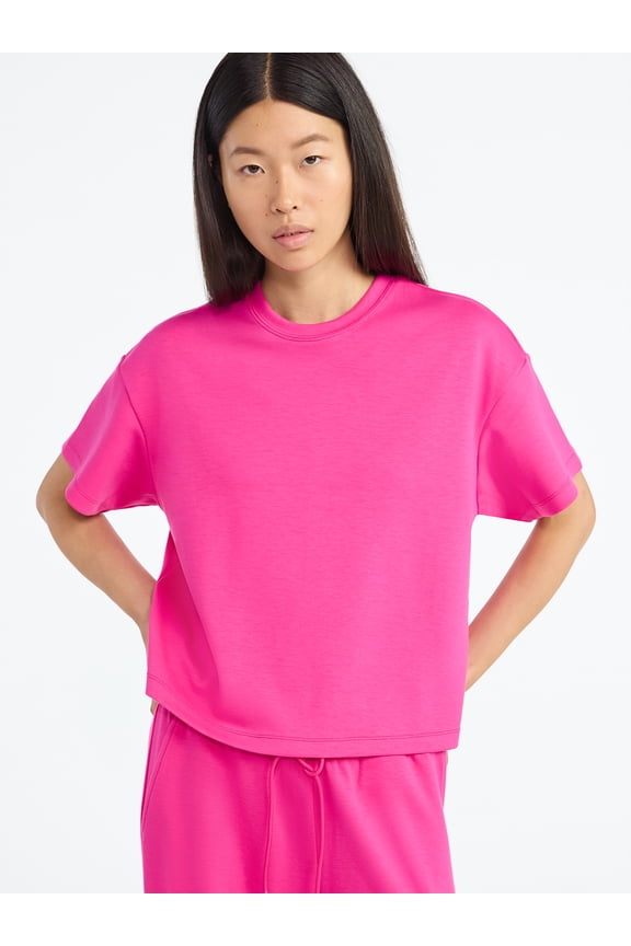 Women's and Women's Plus New Scubaknit Tee with Short Sleeves, Sizes XS-4X