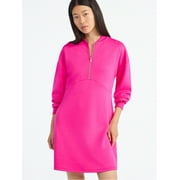 SCOOP Women's and Women's Plus New Scubaknit Zip Front Mini Dress, Sizes XS-4X