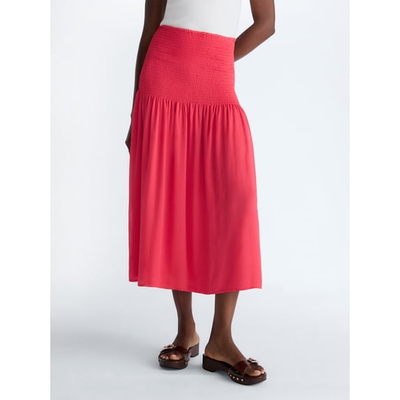 Scoop Women’s and Women’s Plus Smocked Maxi Skirt, Sizes XS-4X