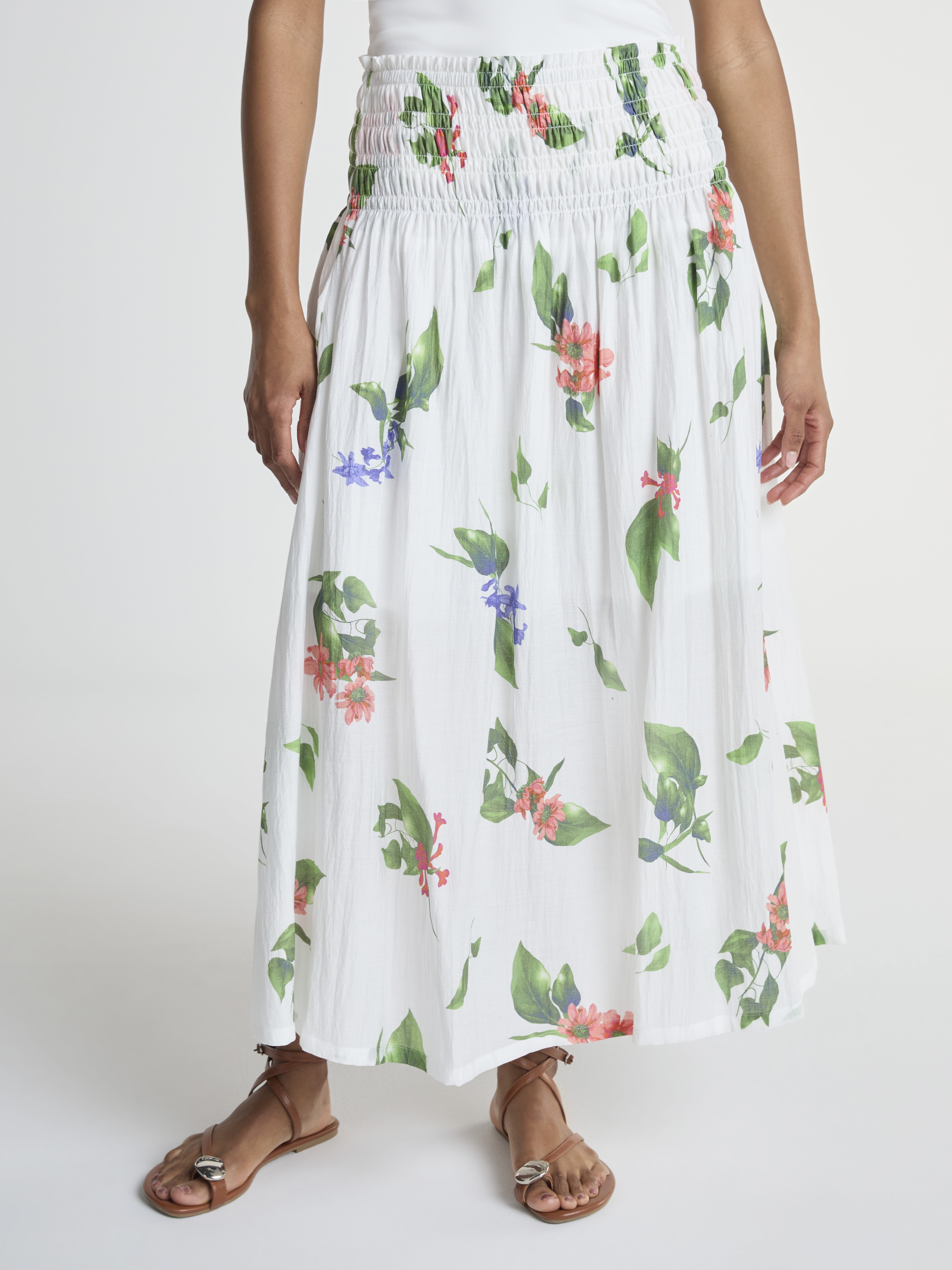 Scoop Women’s and Women’s Plus Smocked Waist Maxi Skirt, Sizes XS-4X