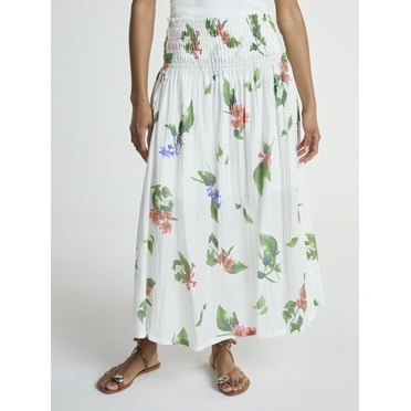 Scoop Women’s and Women’s Plus Smocked Waist Maxi Skirt, Sizes XS-4X