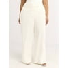 Scoop Women's and Women’s Plus Linen Blend Tailored Wide Leg Pants, Sizes 0-26W
