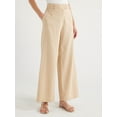 thumbnail image 1 of Scoop Women's and Women’s Plus Linen Blend Tailored Wide Leg Pants, Sizes 0-26W, 1 of 5
