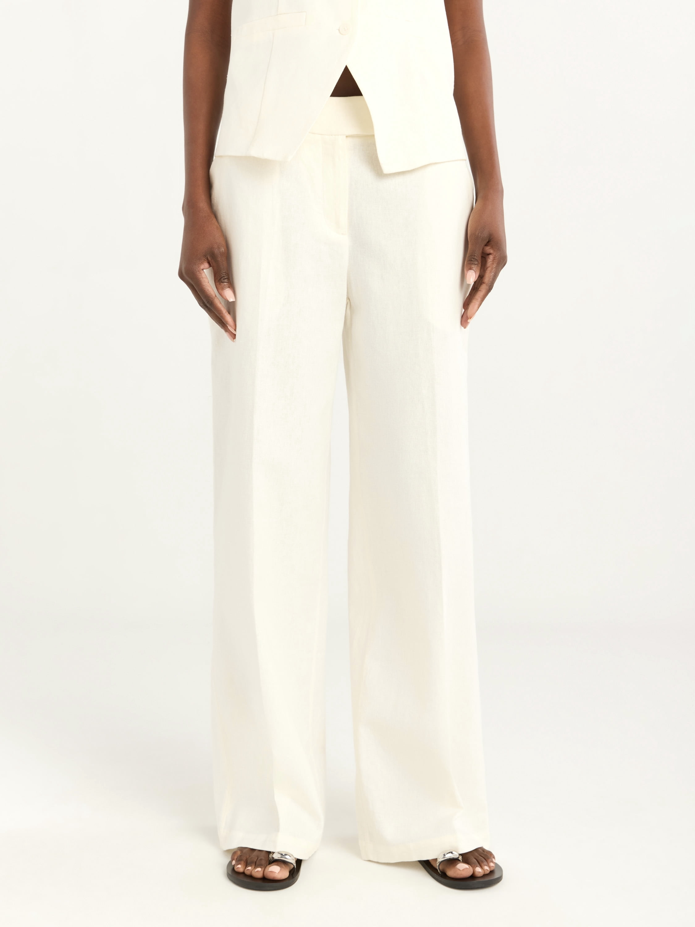 LP 26S LIGHT WOOL-BLEND WIDE-LEG PANTS 625 main image 1