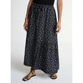 thumbnail image 1 of Scoop Women’s and Women’s Plus Tiered Maxi Skirt with Tie Waist, Sizes XS-4X, 1 of 5