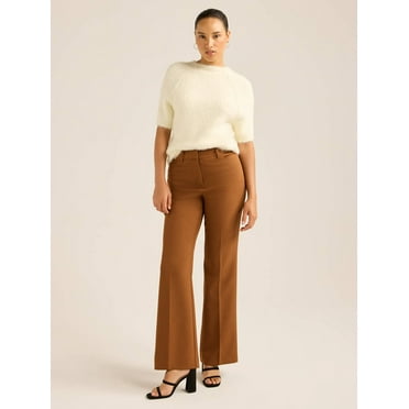 Scoop Women's and Women’s Plus Crepe High Rise Bootcut Suit Pants, Sizes 0-28