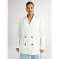 thumbnail image 1 of Scoop Women's and Women's Plus Crepe Slouchy Double Breasted Blazer, Sizes XS-4X, 1 of 5