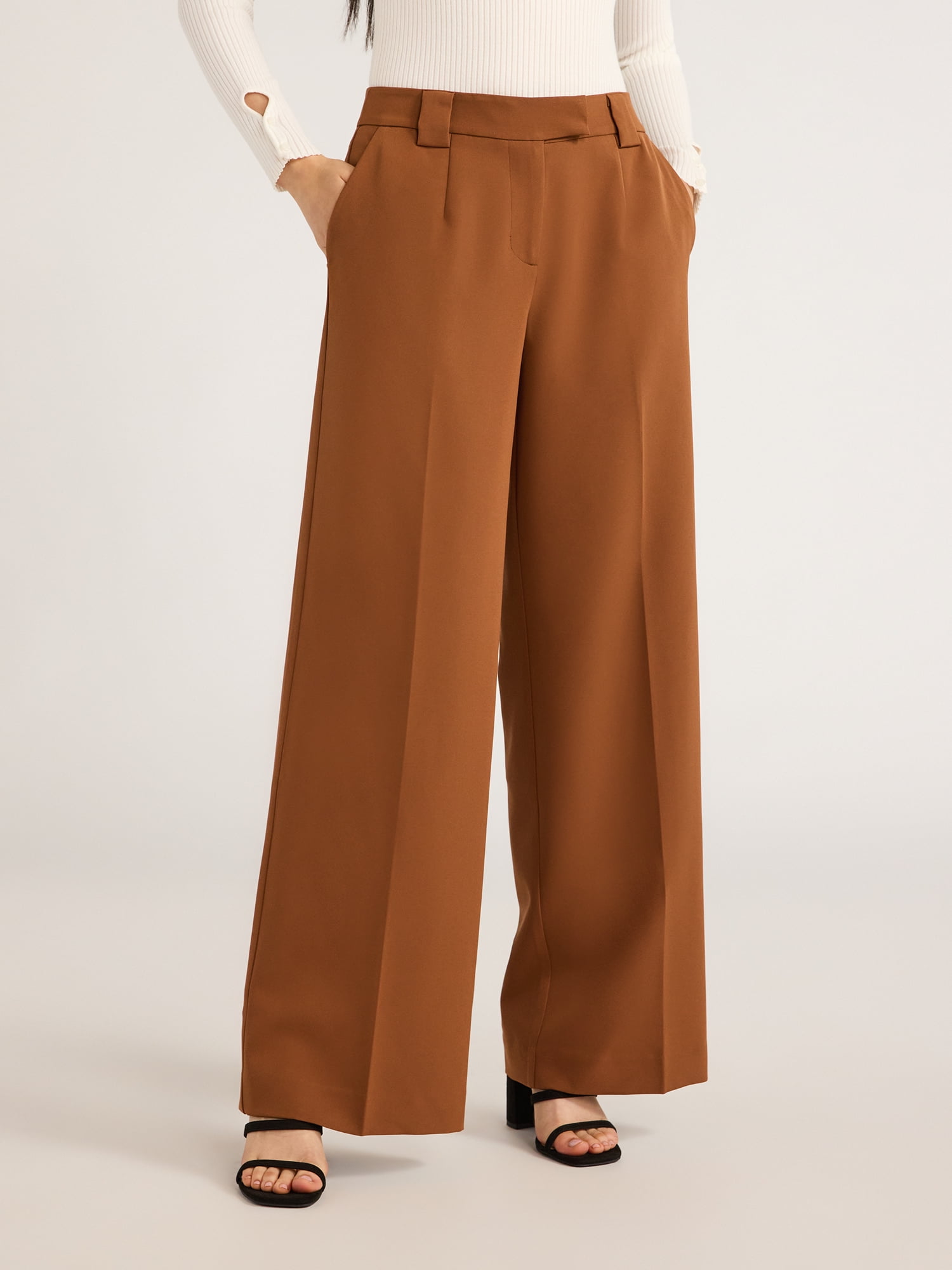 Scoop Women's and Women's Plus Ultimate Crepe Wide Leg Scoop Women's and Women's Plus Ultimate Crepe Wide Leg