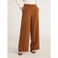thumbnail image 1 of Scoop Women’s and Women's Plus Crepe Wide Leg Trousers, 32", 32.5", and 34" Inseams, Sizes 0-28, 1 of 5