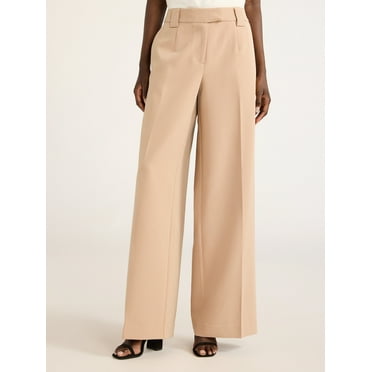 Scoop Women’s and Women's Plus Ultimate Crepe Wide Leg Trousers, 32", 32.5", and 34" Inseams, Sizes 0-28
