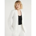 thumbnail image 1 of Scoop Women's and Women's Plus One Button Linen Blend Blazer, Sizes XS-4X, 1 of 5