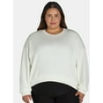 thumbnail image 1 of Scoop Women's and Women's Plus Ultimate Scubaknit Cropped Sweatshirt with Drop Sleeves, Size XS-4X, 1 of 5
