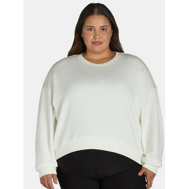 Scoop Women's and Women's Plus Scubaknit Cropped Sweatshirt with Drop Sleeves, Size XS-4X