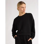 SCOOP Women's and Women's Plus Scubaknit Cropped Sweatshirt with Drop Sleeves, Size XS-4X