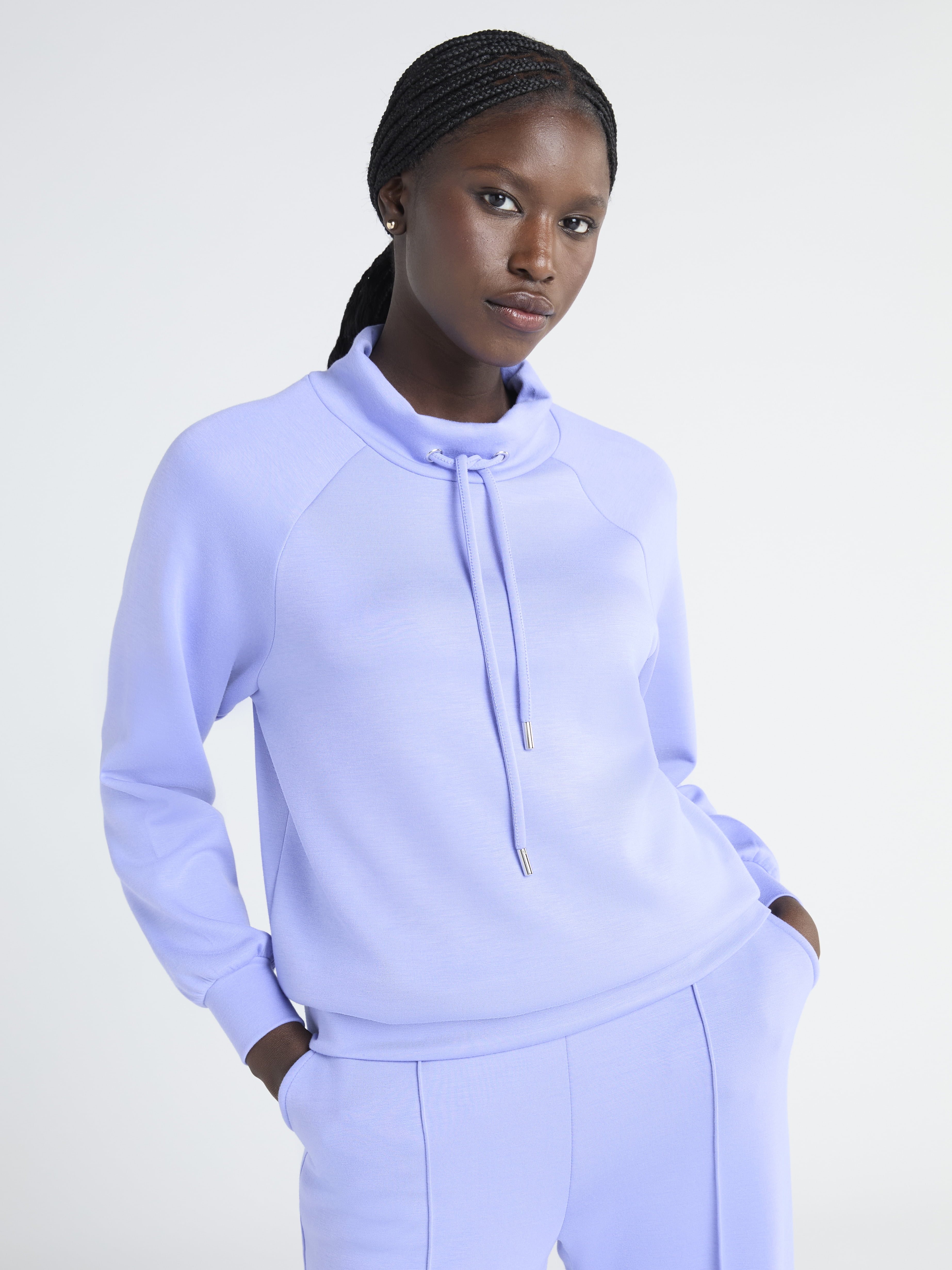 Scoop Women's and Women’s Plus Scubaknit Funnel Neck Sweatshirt, Sizes XS-4X