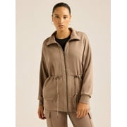Scoop Women’s and Women's Plus Scubaknit Longline Drawstring Zip Jacket, Sizes XS-4X