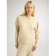 Scoop Women's and Women's Plus Scubaknit V-Neck Sweatshirt, Sizes XS-4X