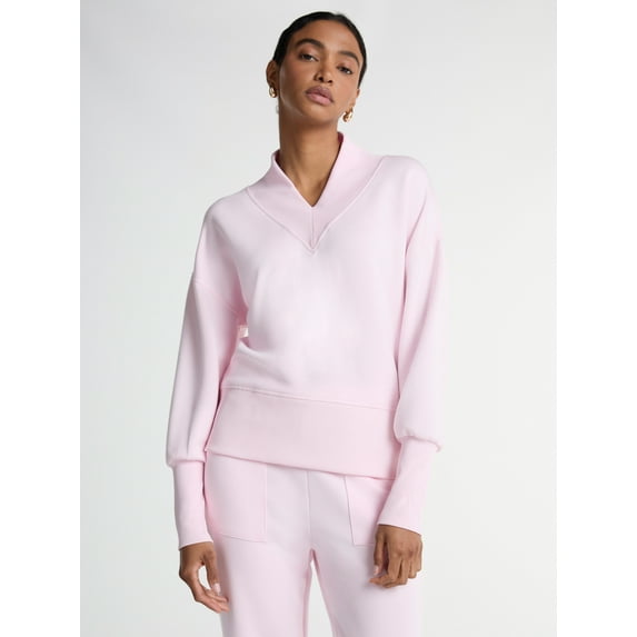 Scoop Women's and Women's Plus Ultimate Scubaknit V Neck Sweatshirt, Sizes XS-4X