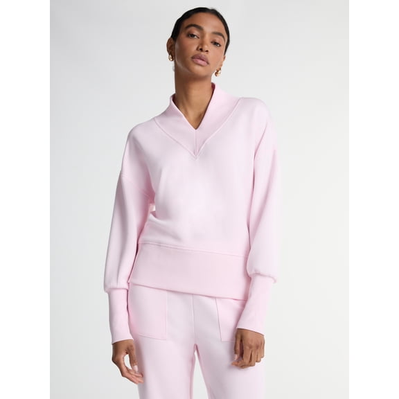 Scoop Women's and Women's Plus Ultimate Scubaknit V Neck Sweatshirt, Sizes XS-4X