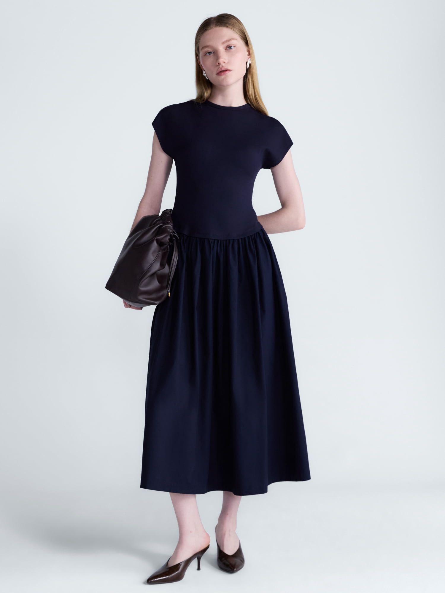 Scoop Women’s Maxi Dress with Short Dolman Sleeves, Sizes XS-XXL