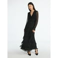 thumbnail image 1 of Scoop Women's and Women's Plus Glitter Ruffle Maxi Dress, Sizes XS-4X, 1 of 4
