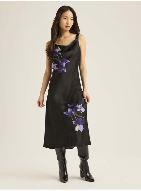Scoop Women’s & Women's Plus Bias Cut Satin Slip Dress, Sizes XS-3X