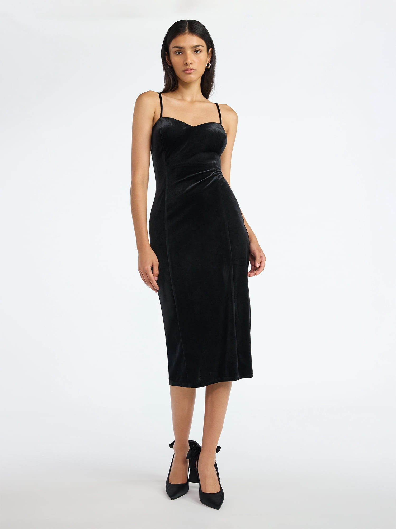 scoop neck bodycon midi dress Women's and Women's Plus Stretch Velvet Dress, Sizes XS-4X Square neck Select your size:11 ombre formal dresses Chic & Holland HF110613 creating a polished look