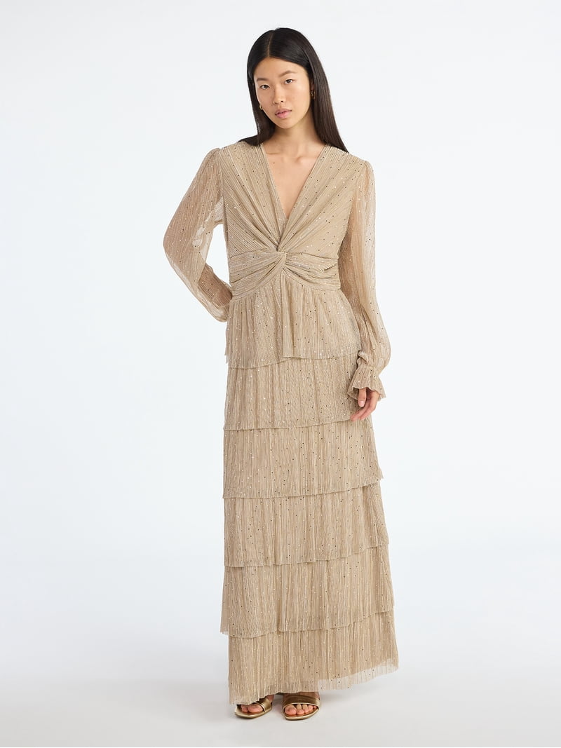slim fit dress slacks Glistening And Gorgeous Glitter Sequin Maxi Dress – Impressions Online  Boutique