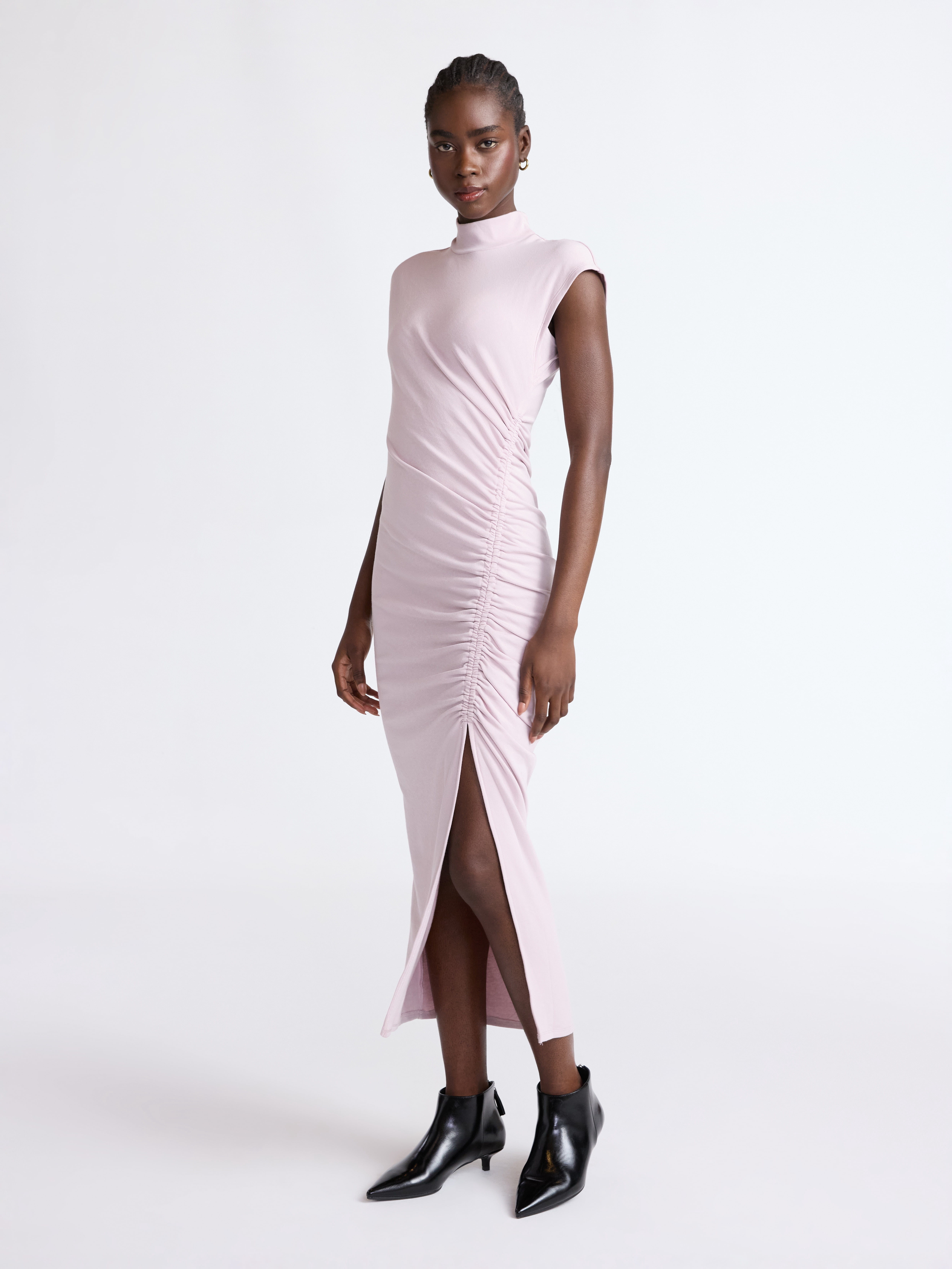 Scoop Women’s Jersey Knit Maxi Dress with Side Ruching, Sizes XS-XXL