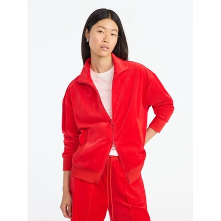 Scoop Women’s Velour Track Jacket, Lightweight, Sizes XS-XXL