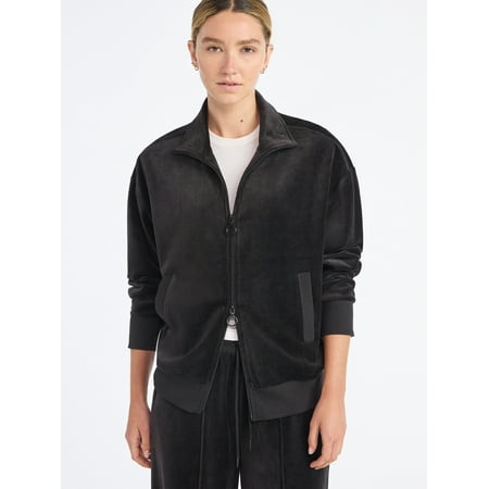 Scoop Women’s Velour Track Jacket, Lightweight, Sizes XS-XXL