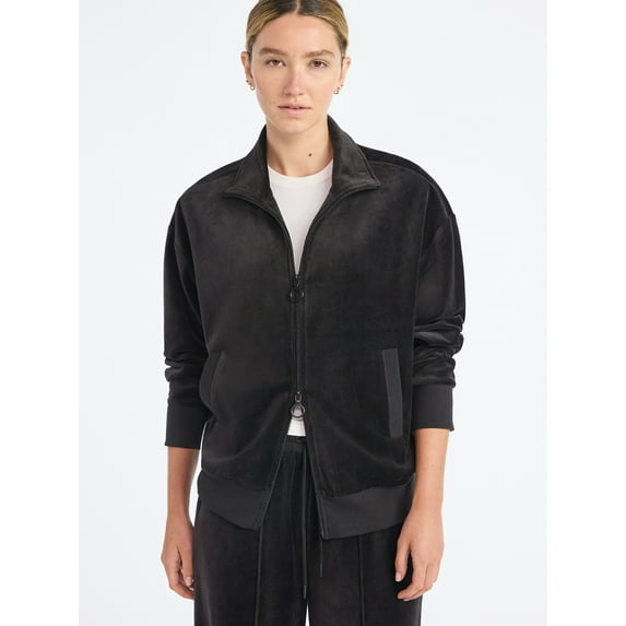 Scoop Women’s Velour Track Jacket, Lightweight, Sizes XS-XXL