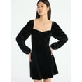 thumbnail image 1 of Scoop Women's and Women's Plus Velvet Sweetheart Mini Dress, Sizes XS-4X, 1 of 5