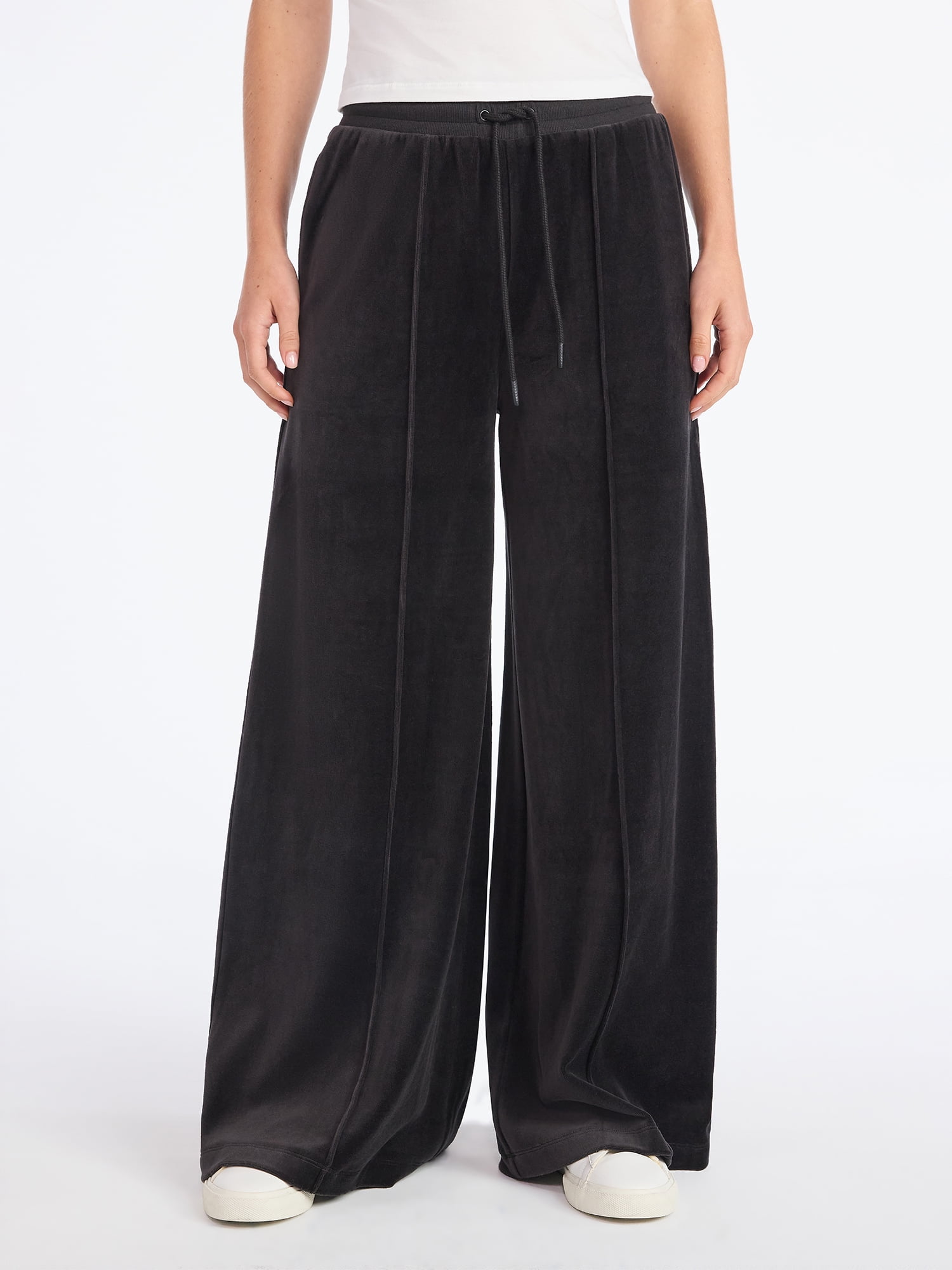 Scoop Women's Velour Wide Leg Pants, Sizes XS-XXL - Walmart.com