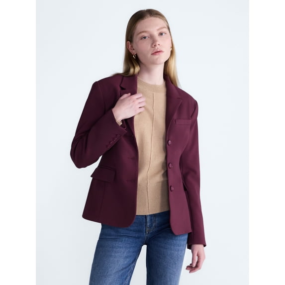 Scoop Women's and Women's Plus Notched Hourglass Blazer, Sizes XS-XXL