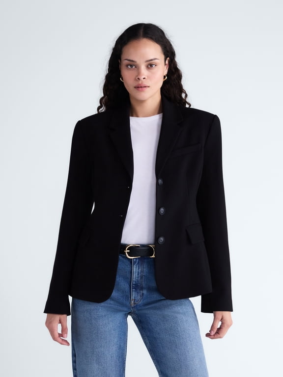 Women's and Women's Plus Notched Hourglass Blazer, Sizes XS-XXL