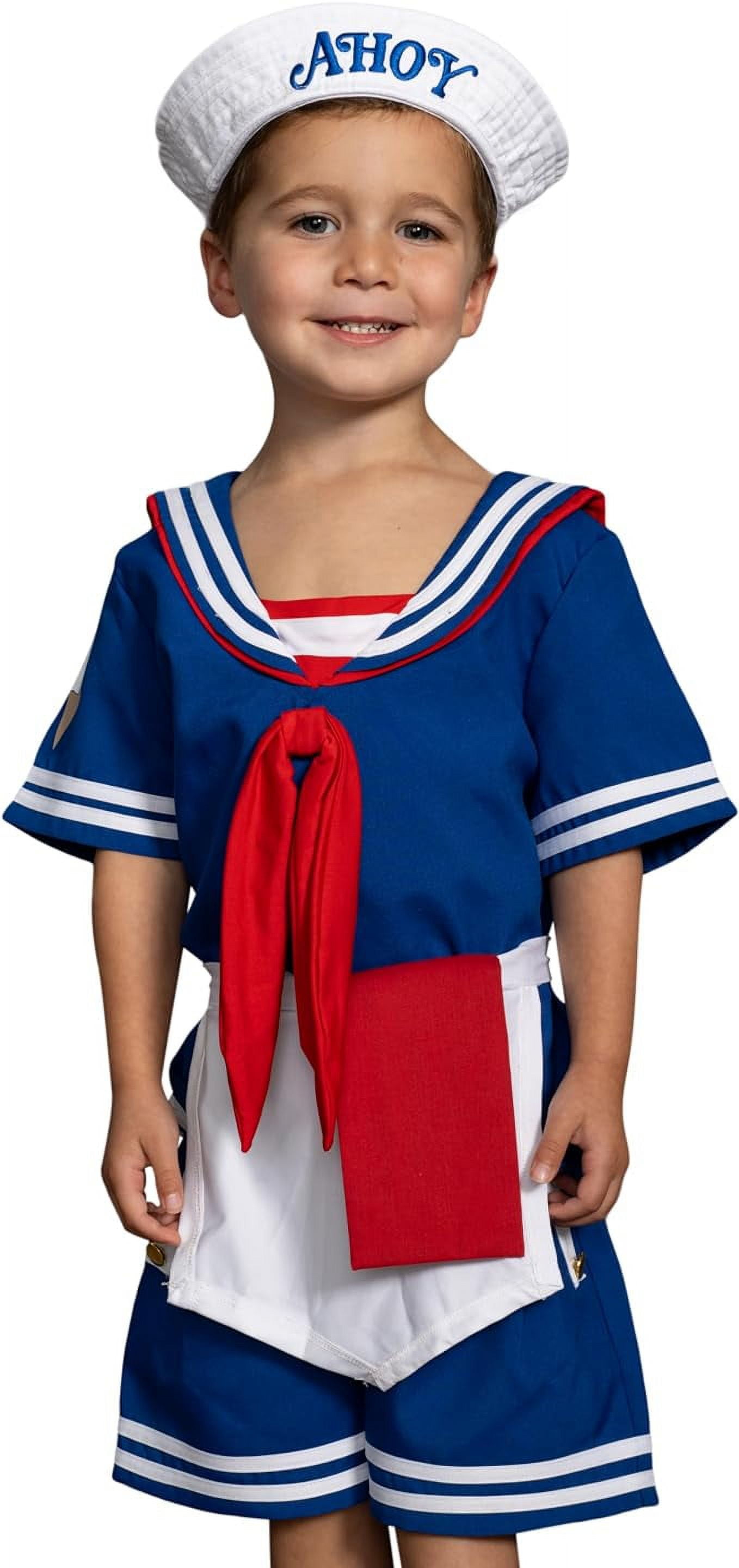 Scoops Ahoy Ice Cream Shop Sailor Kids Costume Set Children Halloween