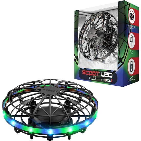 Scoot Hand Operated Drone for Kids or Adults - Hands Free Motion Sensor Mini Drones, Easy LED Indoor Rechargeable UFO Toy Flying Orb Ball Drone Toys for Boys and Girls (Blue)