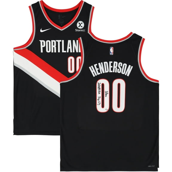 Scoot Henderson Portland Trail Blazers Autographed Black Icon Edition Swingman Jersey with "2023 #3 Pick/Rip City" Inscriptions - Limited Edition of 23 - Fanatics Authentic Certified