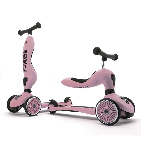 Scoot & Ride 2-in-1 Ride-On & Stand Scooter, Ages 1-5, Highwaykick 1, Rose