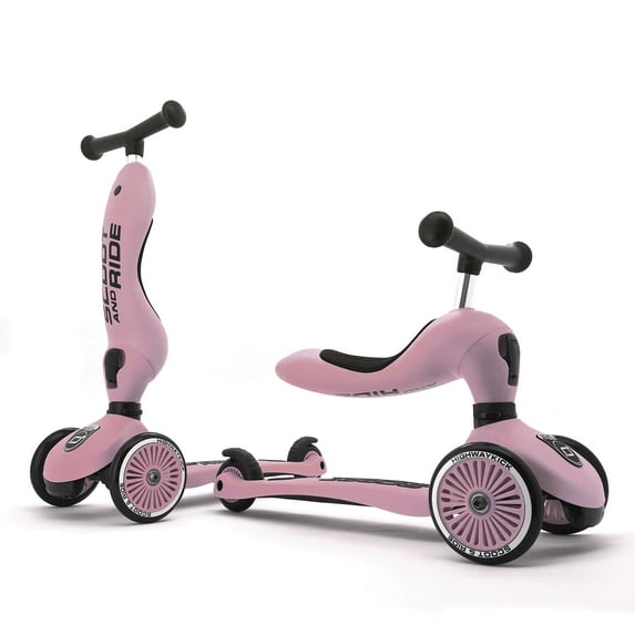 Scoot & Ride 2-in-1 Ride-On & Stand Scooter, Ages 1-5, Highwaykick 1, Rose