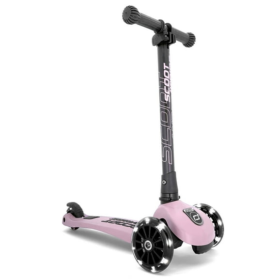 Scoot & Ride Kids Push Scooter w/ LEDs for Ages 3-6, Highwaykick 3, Rose