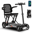 thumbnail image 1 of ScootNGo Voyager 33 lbs Lightweight Foldable Mobility Scooter for Seniors & Adult, Airline Approved 4-Wheel Electric Scooter, NFC Unlock, Silver Grey, 1 of 10