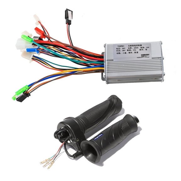 Scooter 36V 350W Motor Speed Controller Brushless DC with Throttle Hand Grips for E-bike Electric Dirt Pit Bike Razor ATV UTV Go Kart Golf Cart Buggy Quad Drift Trike Tricycle 4 Wheeler